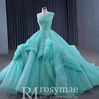 One Shoulder Ball Gown Quinceanera Dress with Court Train - Rosymae