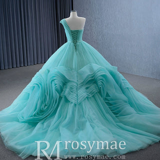 One Shoulder Ball Gown Quinceanera Dress with Court Train - Rosymae