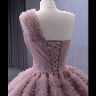One Shoulder Ruffle Ball Gown Luxury Princess Quinceanera Dress - Rosymae