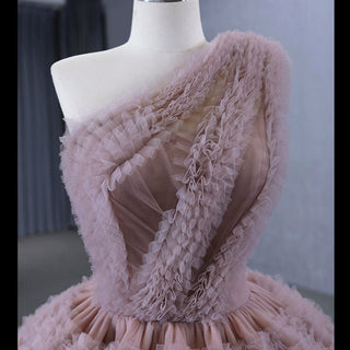 One Shoulder Ruffle Ball Gown Luxury Princess Quinceanera Dress - Rosymae