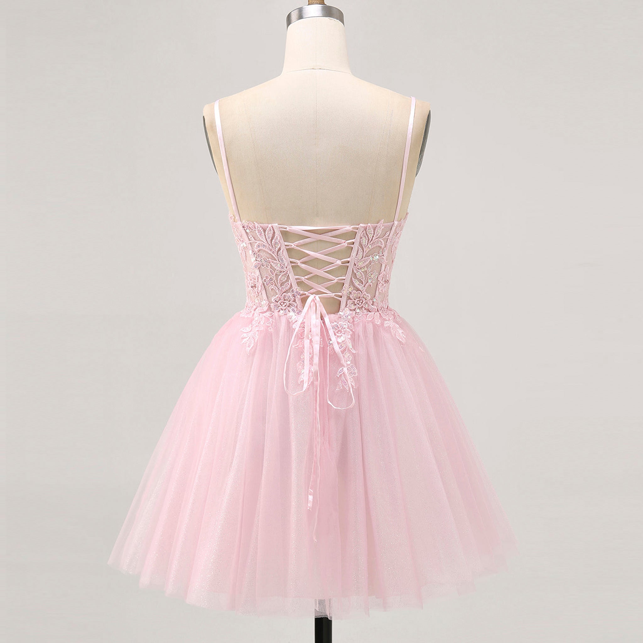 Vneck Pink Above Knee Beach Cocktail Dress with Spaghetti Straps Custom Colors / 2 Vneck Pink Above Knee Beach Cocktail Dress with Spaghetti Straps Custom Colors / 2