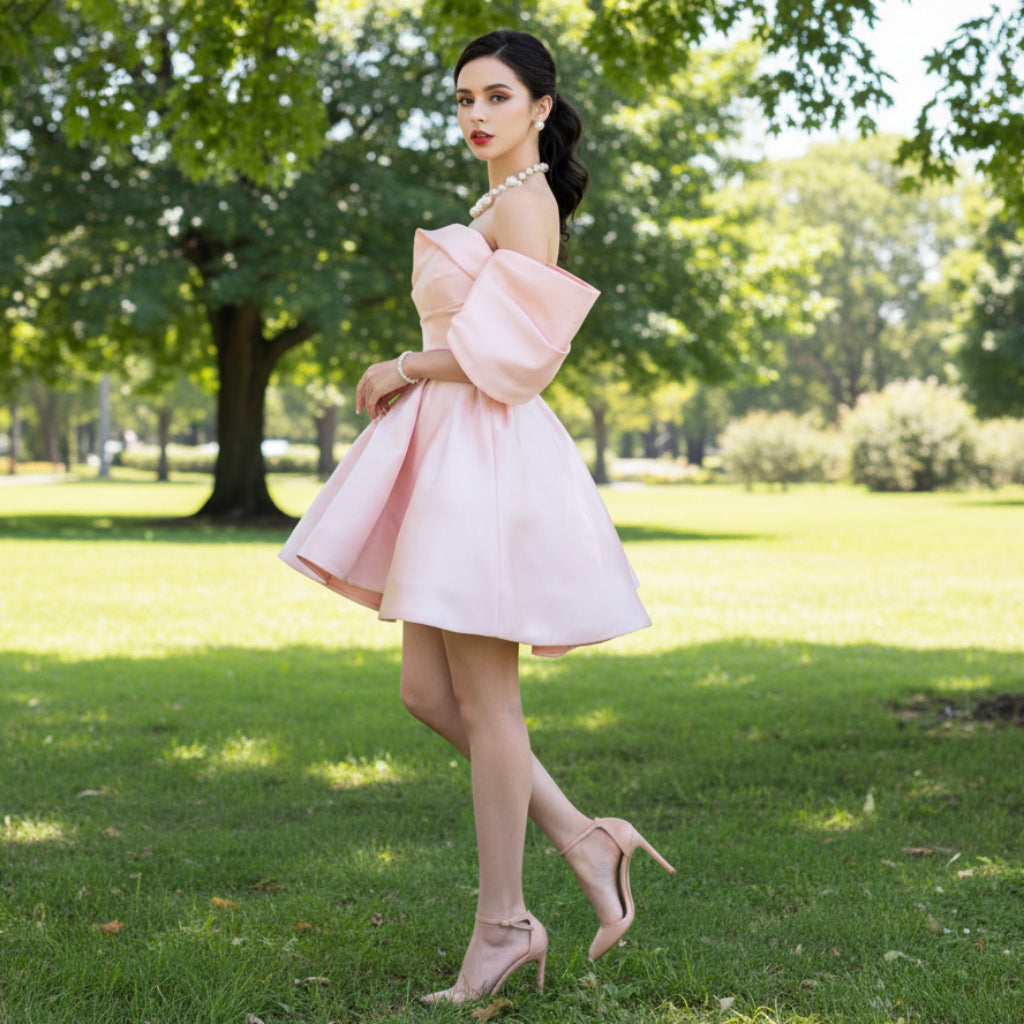 Off the Shoulder Womens Pink Cocktail & Party Dresses Pink / 18W Off the Shoulder Womens Pink Cocktail & Party Dresses Pink / 18W