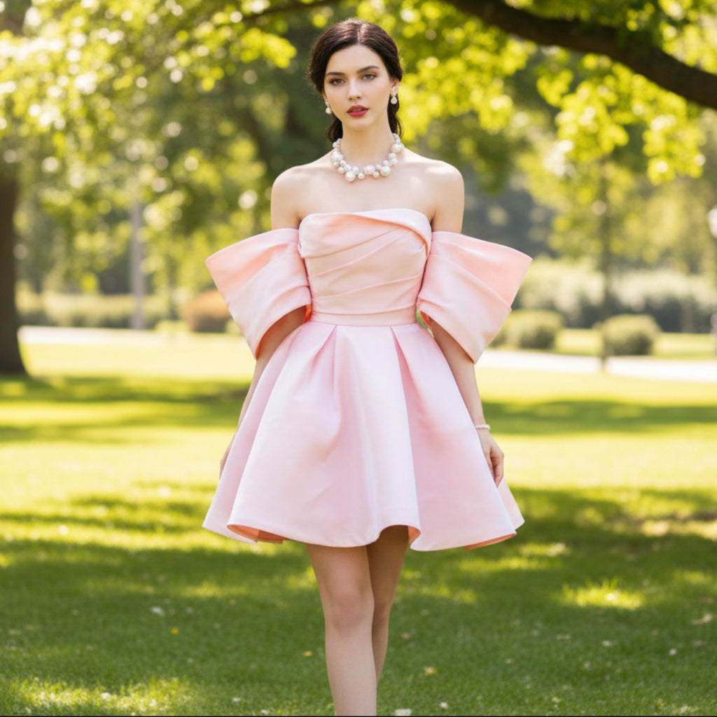 Off the Shoulder Womens Pink Cocktail & Party Dresses Pink / 18W Off the Shoulder Womens Pink Cocktail & Party Dresses Pink / 18W