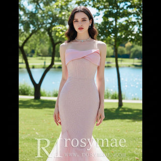 Pink Mermaid & Tight Prom Dresses Evening Gowns with Sequins - Rosymae