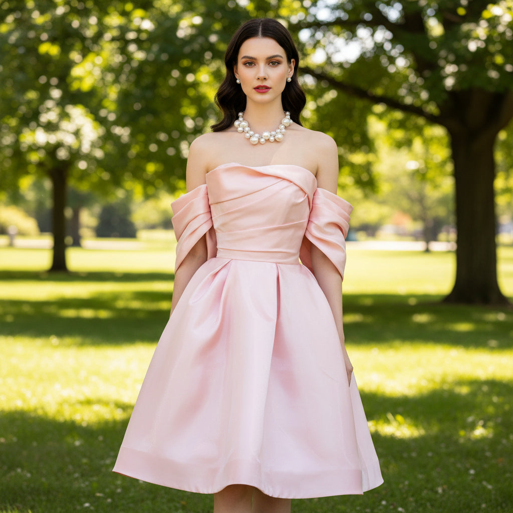 Off the Shoulder Womens Pink Cocktail & Party Dresses Pink / 18W Off the Shoulder Womens Pink Cocktail & Party Dresses Pink / 18W