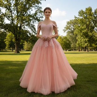 Sparkly Beaded Sequin Wedding Dress Off the Shoulder Formal Gown