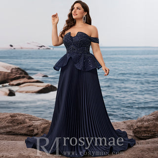 Elegante vestido de noche de mujer sin tirantes con lentejuelas y hombros descubiertos