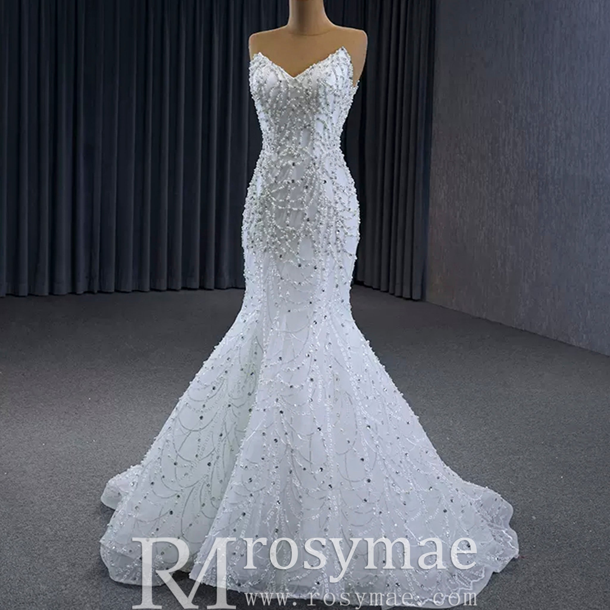 Popular Design 2 in 1 Mermaid Wedding Dress with Detachable Train - Rosymae