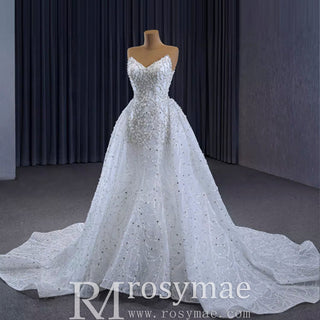 Popular Design 2 in 1 Mermaid Wedding Dress with Detachable Train - Rosymae
