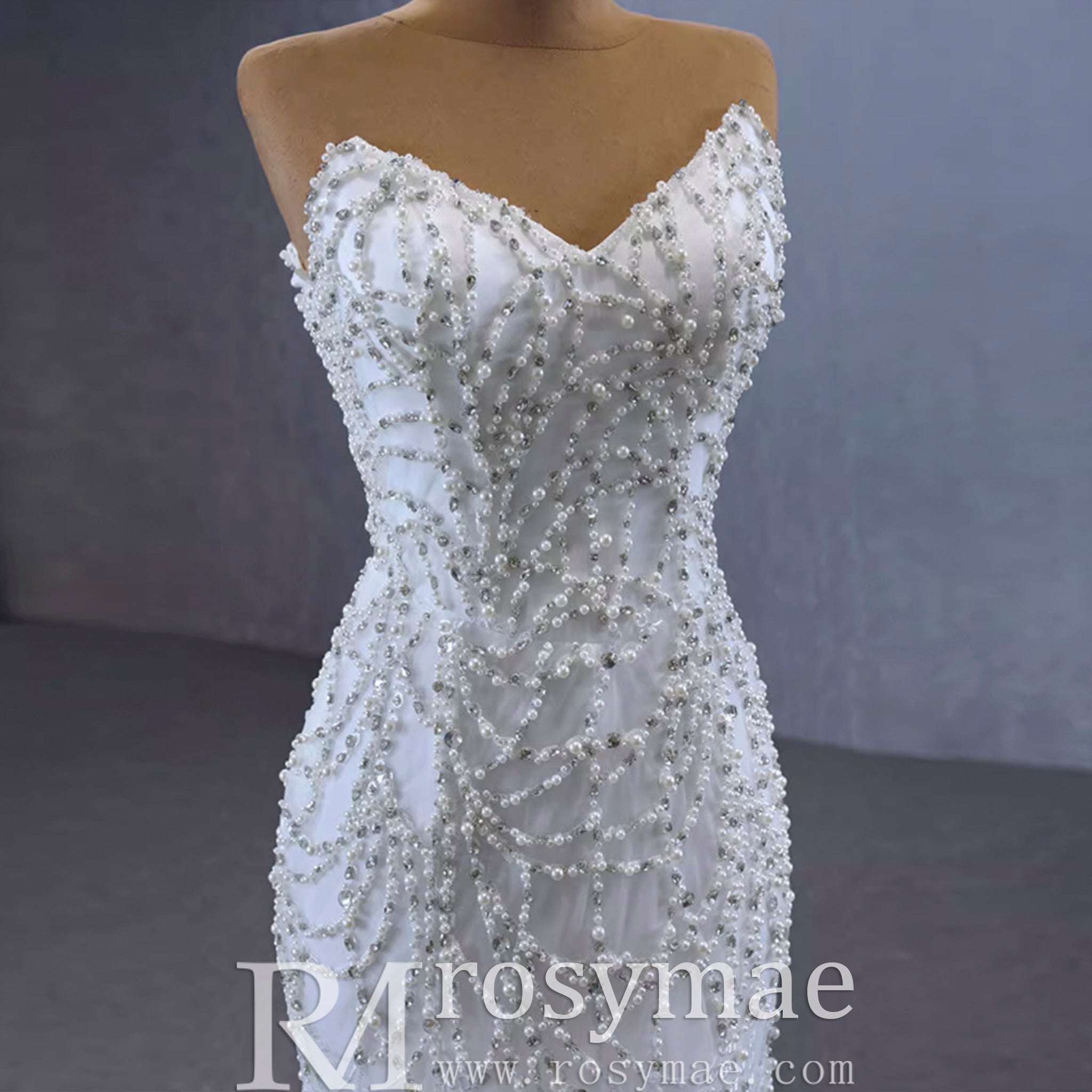 Popular Design 2 in 1 Mermaid Wedding Dress with Detachable Train - Rosymae