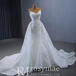 Popular Design 2 in 1 Mermaid Wedding Dress with Detachable Train - Rosymae