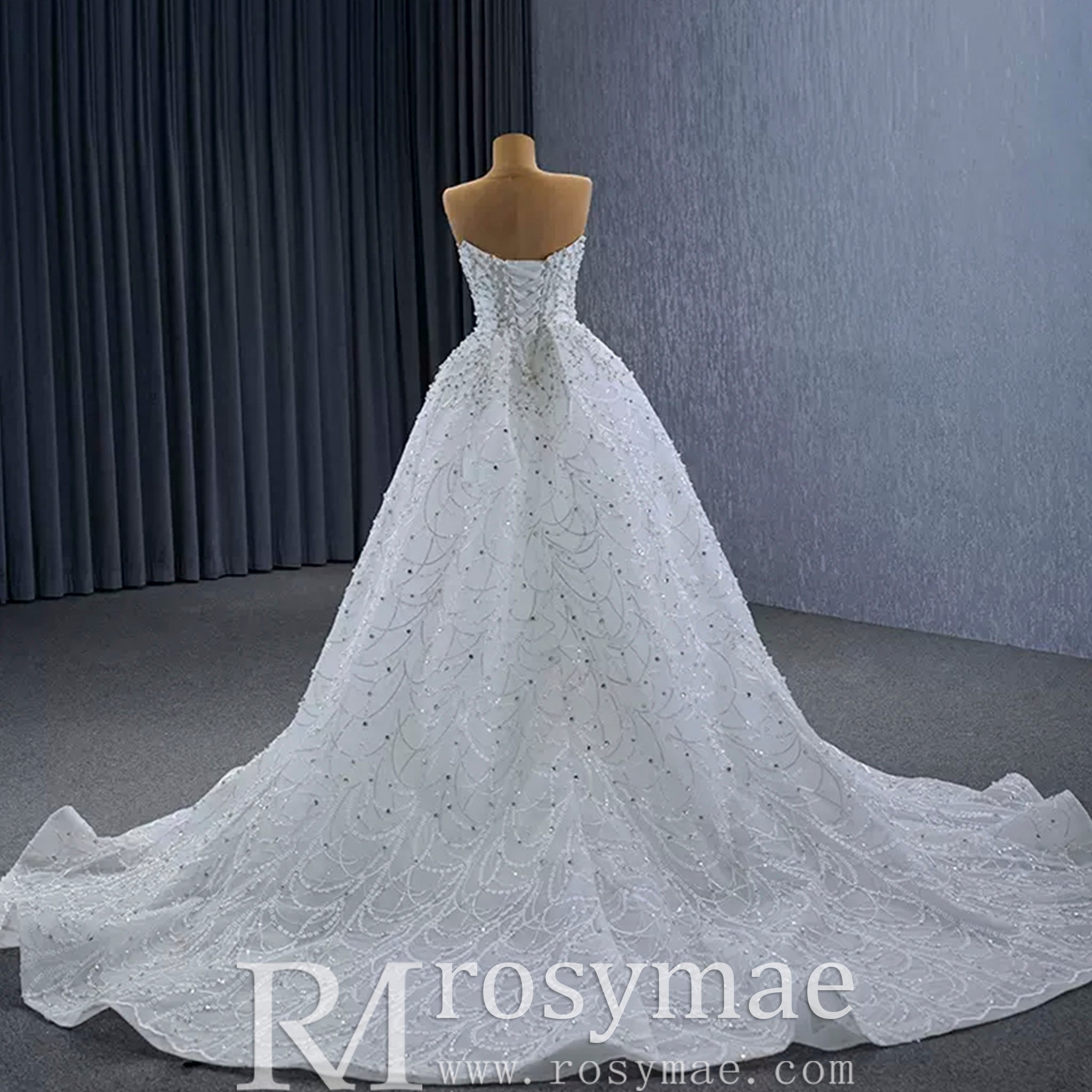 Popular Design 2 in 1 Mermaid Wedding Dress with Detachable Train - Rosymae