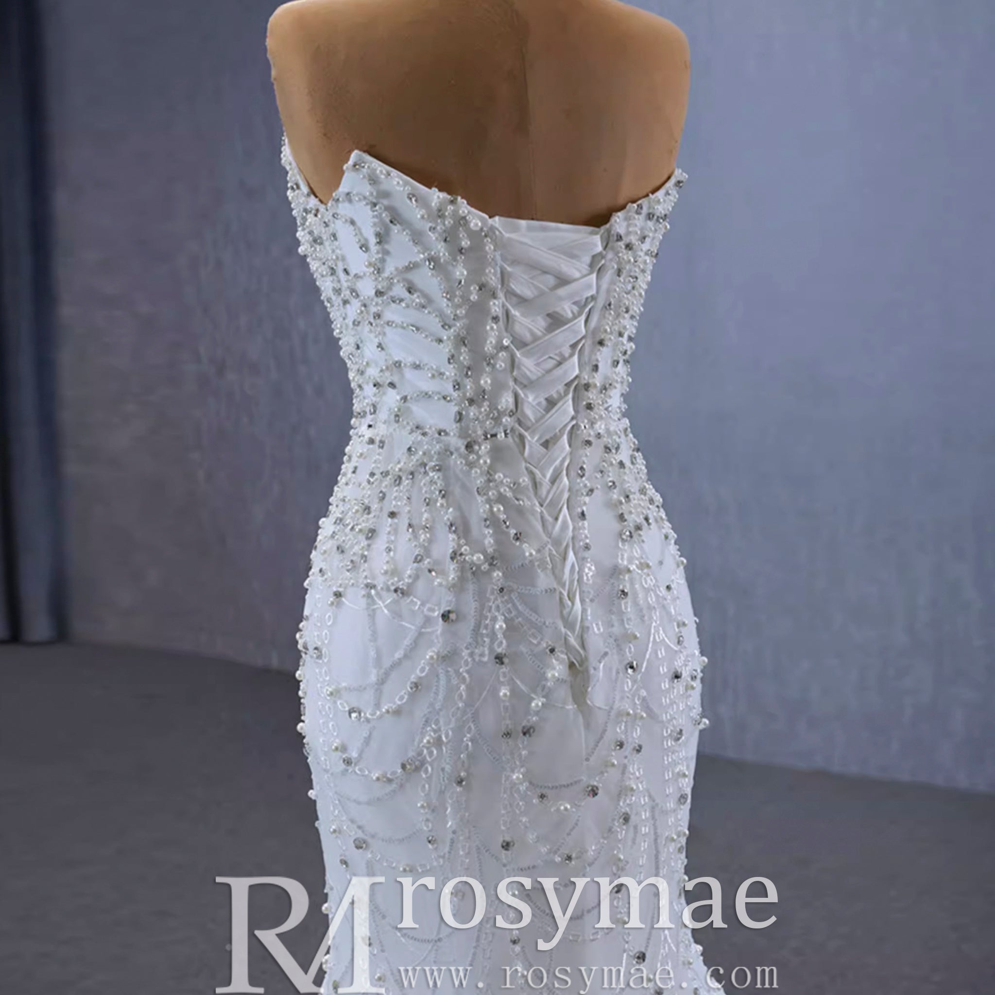 Popular Design 2 in 1 Mermaid Wedding Dress with Detachable Train - Rosymae
