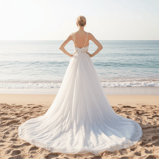 Popular Spaghetti Straps A Line Wedding Dress - Rosymae
