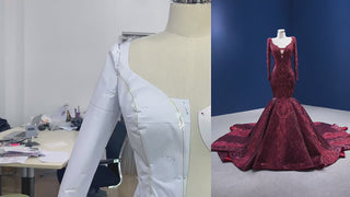 Chic Long Sleeve Wedding Dress Trumpet Evening Gown