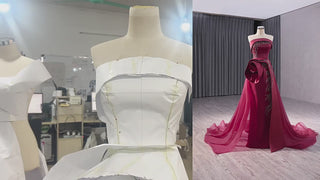 High-end Elegant Burgundy Handmade Beading Sequins Evening Prom Dresses