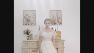 a line tulle wedding dress
