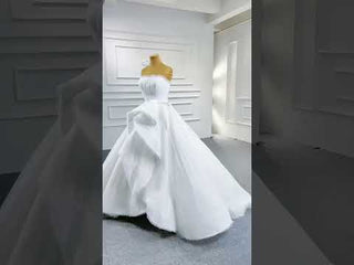 Unique Haute Couture Wedding Gown Strapless Tulle Wedding Dress