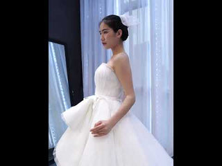 Unique Haute Couture Wedding Gown Strapless Tulle Wedding Dress