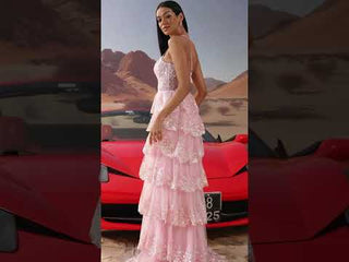 Modern One Shoulder Long Tulle Maxi Party Dress with Leg Slit