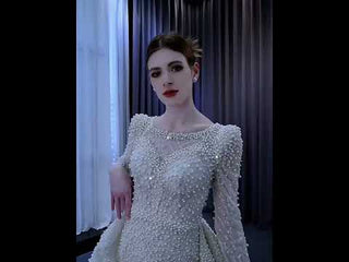 Victorian Style Handmade Wedding Dress with Long Sleeve