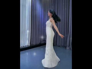 Mermaid Tulle Appliques Wedding Dress With Detachable Train