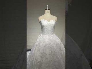 White Lace Bride Dress Strapless Wedding Dresses