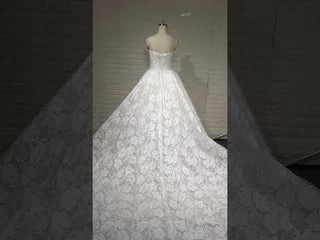 White Lace Bride Dress Strapless Wedding Dresses
