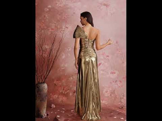 Unique Leg Slit Mermaid Prom Dresses Formal Gown with One Shoulder