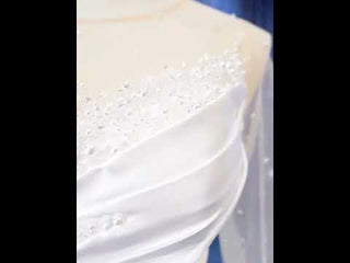 Sheath Satin Long Sleeve Wedding Dress with Detachable Overskirt