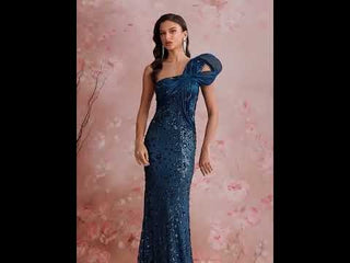 Elegant One Shoulder Formal Dress Luxurious Elegant Long Party Gown