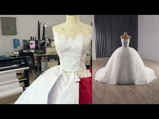 High-end Ball Gown Luxury Sparkly Wedding Dresses with Pearls