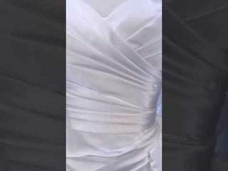 Off the Shoulder Sheath Satin Overskirt Wedding Dress with Vneck