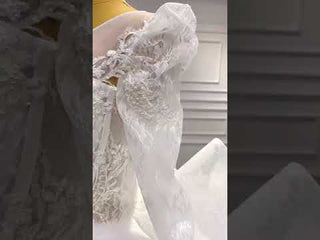 Vintage Long Sleeve Ball Gown Wedding Dress Princess Bridal Gown