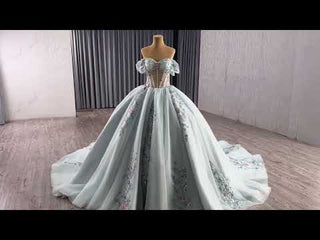Off Shoulder Ball Gown Quinceanera Dresses with Sheer Bodice