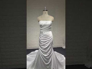 Elegant Strapless Straight Neck Soft Satin Mermaid Wedding Dress