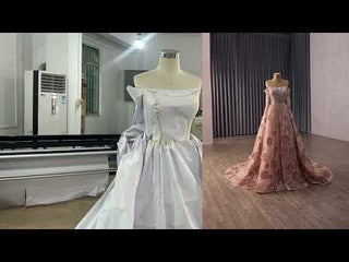 Blushing A-Line Pink Evening Dress Off-Shoulder Long Sleeve with Beading & Sequins