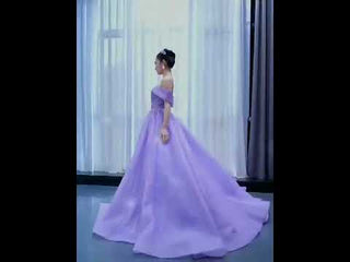 Beaded Lavender Ball Gown Quince Dress with Removable Sleeves