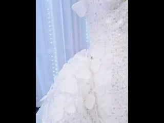 Shiny Beaded Mermaid Wedding Dress with Detachable Skirt