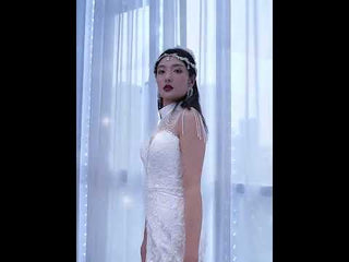 Vintage High Neck Mermaid Wedding Dress Trumpet Wedding Gown