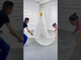 Luxury Beaded Cape Sleeve Sheath Wedding Dress with Feather