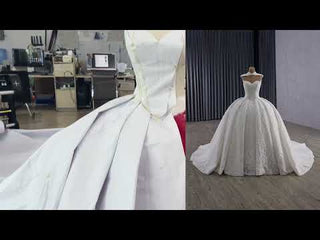 Sparkly Puffy Skirt Luxury Wedding Dress with Detachbale Jacket