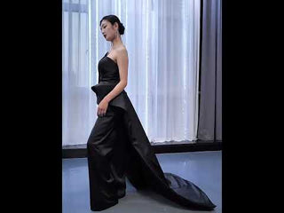 Unique Design Vintage Black Overskirt Jumpsuits for Wedding Party