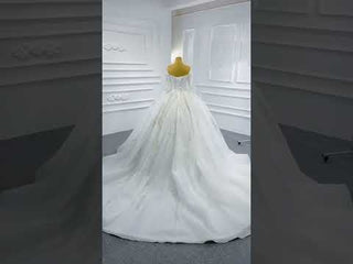 Luxury Wedding Dress Off the Shoulder Long Sleeve Wedding Gown