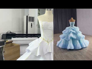 Ruffles Babay Blue Quinceanera Dress Robes De Soirée Vestidos De 15 Anos