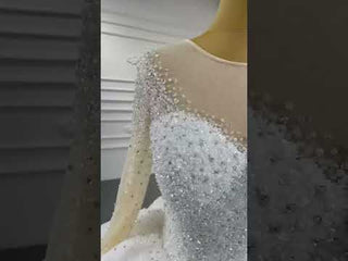 Long Sleeve Ball Gown Wedding Dress Princess Bridal Gown