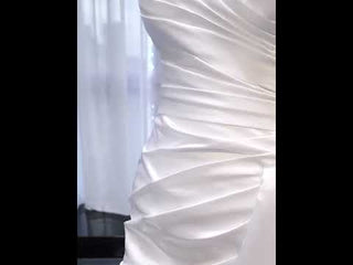 Off the Shoulder Sheath Satin Overskirt Wedding Dress with Vneck