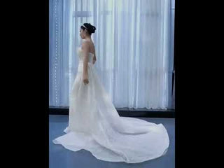 Beaded Pearl Mermaid Wedding Dresses with Detachable Skirt