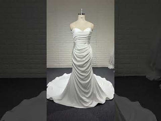 Classic Strapless Sweetheart Mermaid Wedding Dress with Pleated
