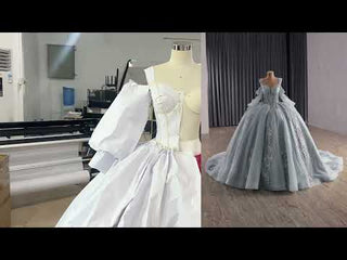 Luxury Off Shoulder Basque Waist Quinceanera Dress with Long Sleeve